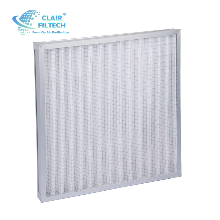 Large Dust Holding Capacity Metal Frame Panel Pleat Primary Air Filter for Air Conditioning Ventilation Systems and Dust Removal Systems