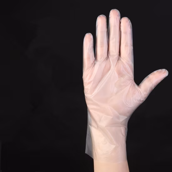 Guantes plegables individuales desechables de guantes de plástico PE para teñir el cabello con CE