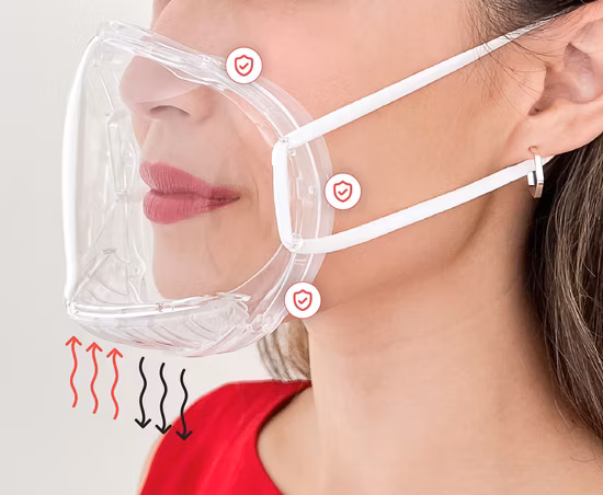 PC transparente protectora transparente al por mayor del claro de la seguridad de la mascarilla de la sonrisa de la sonrisa todo